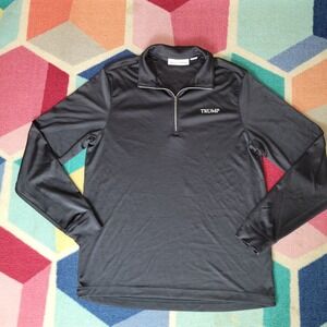 Trump Signature Collection Mens Small Black Quarter Zip Pullover Golf Shirt Logo